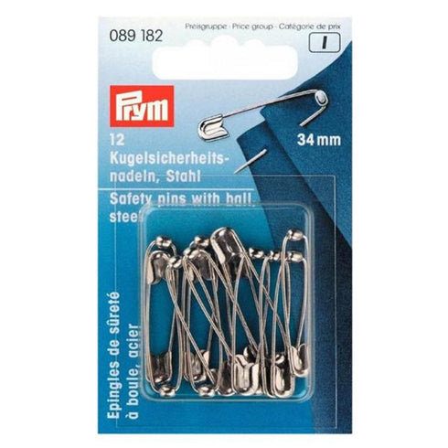 34mm Safety Pins with Blue Colour Ball